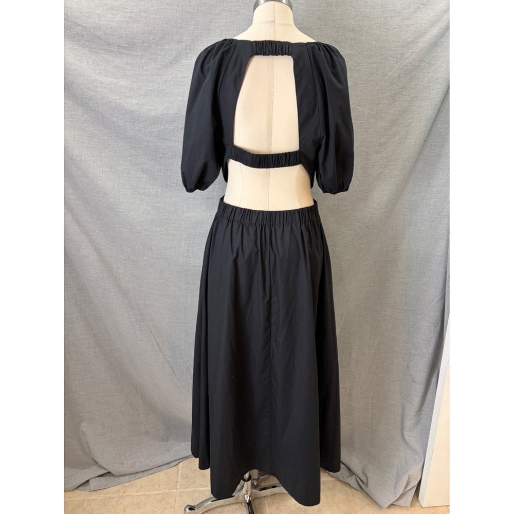 Abercrombie & Fitch Black Open Back Puff Sleeve Maxi Dress M - Picture 6 of 11